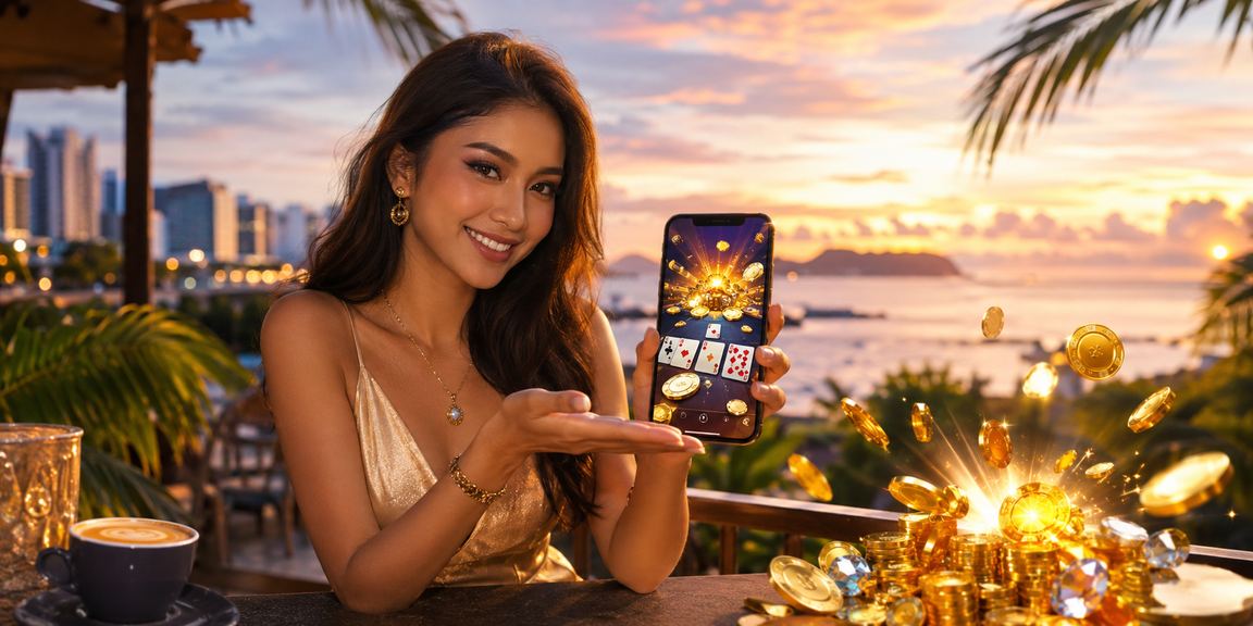 Pemain dari Kota Kinabalu bermain rummy dalam talian menggunakan telefon pintar